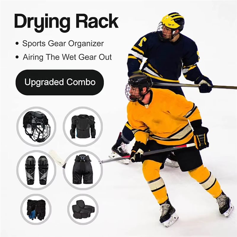 Sports Equipment Drying Rack - A89E-5개의 후크가 있는 하키 장비 정리함