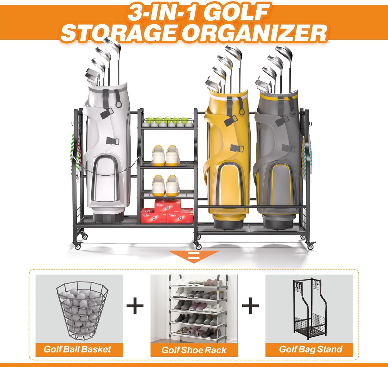 골프백 보관 랙 정리대, 헤비듀티 골프백 홀더 스탠드, - Sports Equipment Storage Rack 리뷰 및 가격