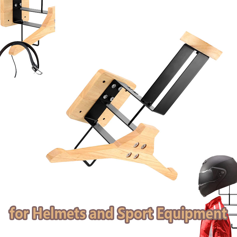 나무 오토바이 헬멧 홀더 벽걸이형 후크 디스플레이 랙  - Sports Equipment Storage Rack 리뷰 및 가격