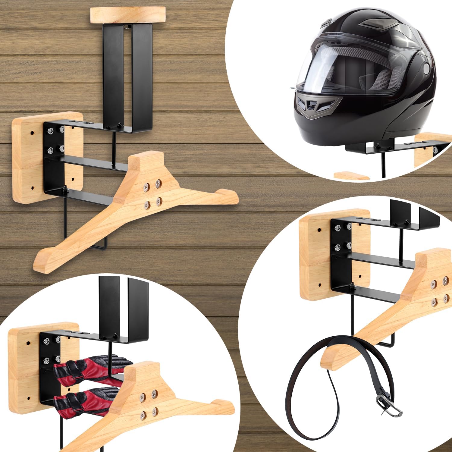 나무 오토바이 헬멧 홀더 벽걸이형 후크 디스플레이 랙  - Sports Equipment Storage Rack 리뷰 및 가격