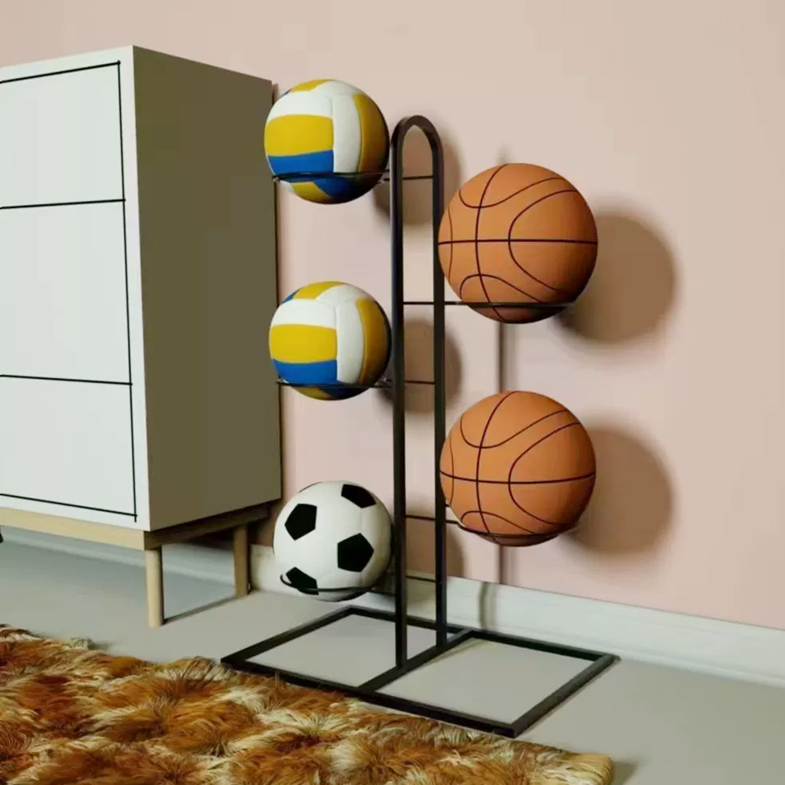 접이식 농구 랙 농구 후프 공을 위한 다층 보관 주최자 - Sports Equipment Storage Rack 리뷰 및 가격