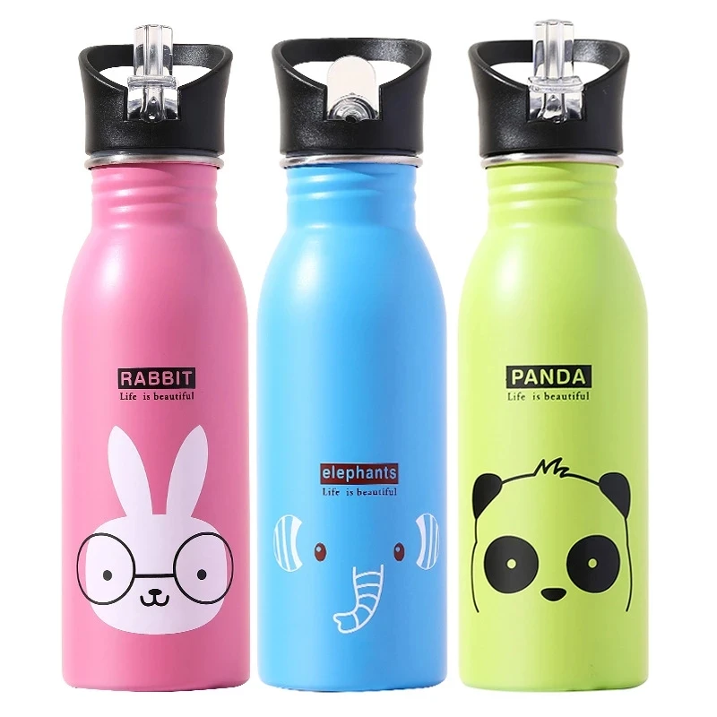 500ML 스테인리스 스틸 물병 빨대 포함 귀여운 물병 - Sports Equipment 7 Year Old 리뷰 및 가격
