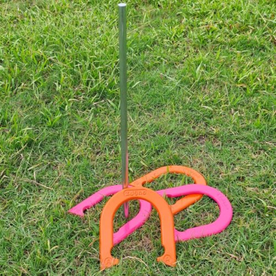 마당 및 해변 야외 게임 세트: 튼튼한 스틸 편자와 은 - Horseshoe Game Set 리뷰 및 가격